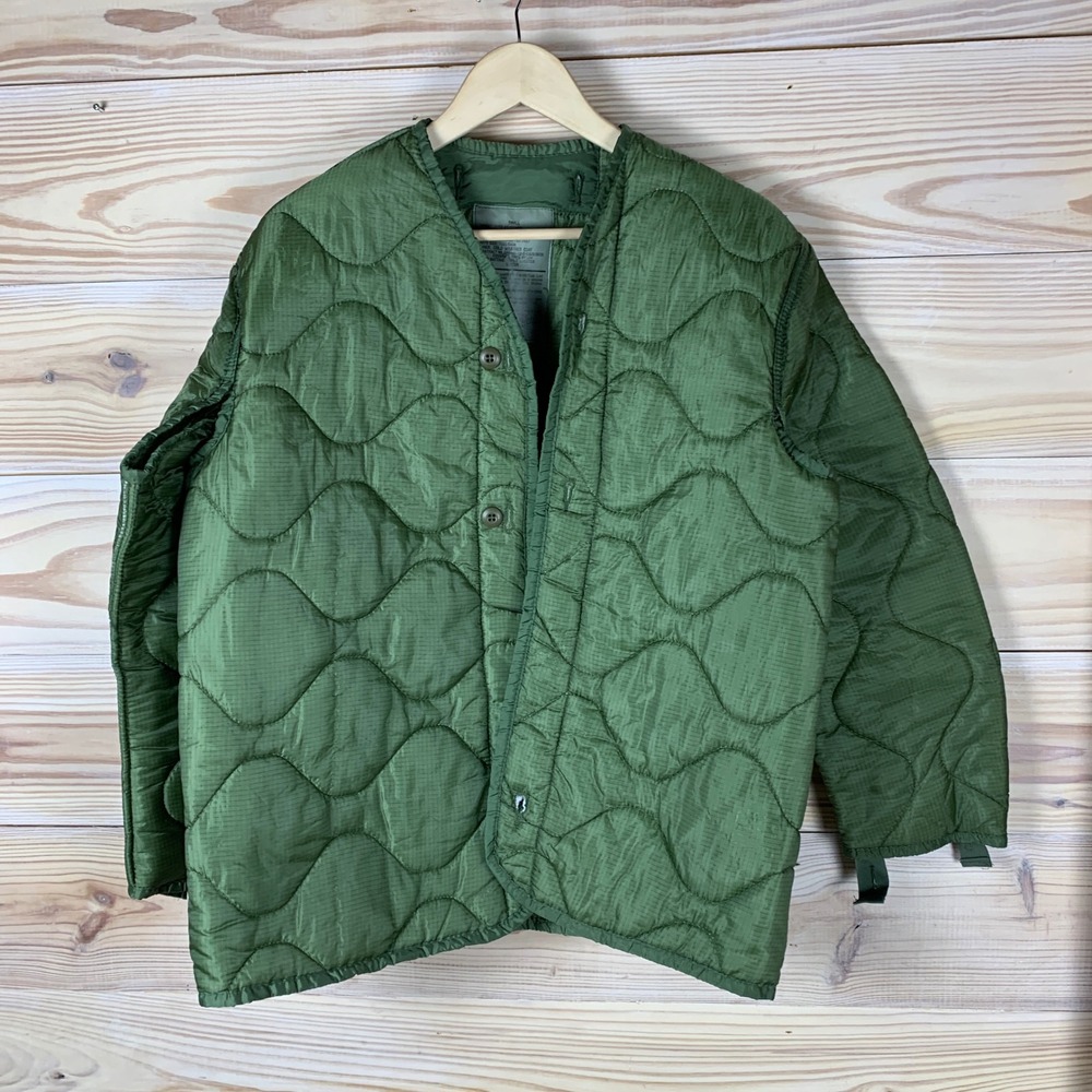 US Military Liner Cold Weather Coat Small Green Quilted M65 Field Jacket Army 02